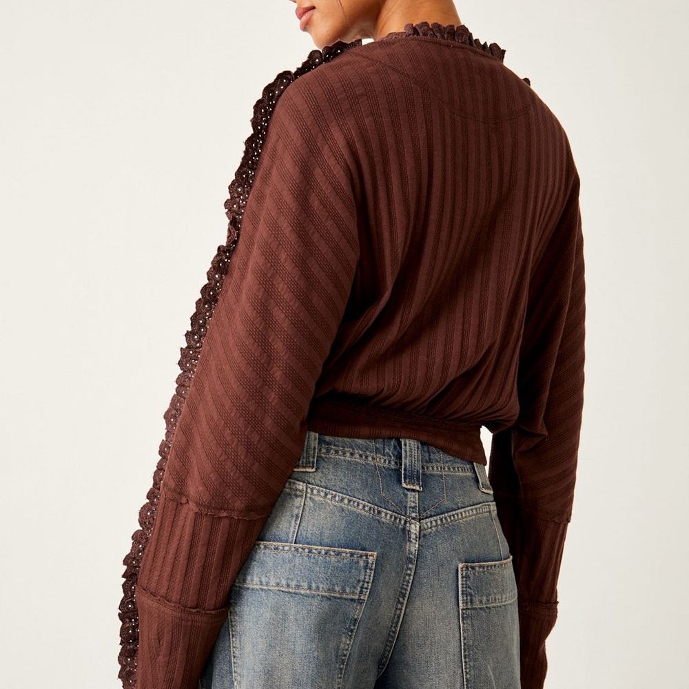 Free People More Romance Sweater in Mocha - Picture 4 of 4